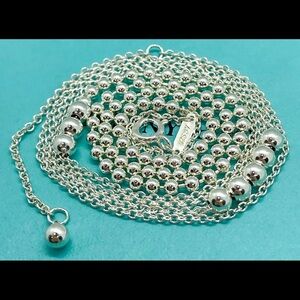 Tiffany & Co.Mixed Bead Chain Silver 28”to30”Necklace Perfect Mother’s Day Gift